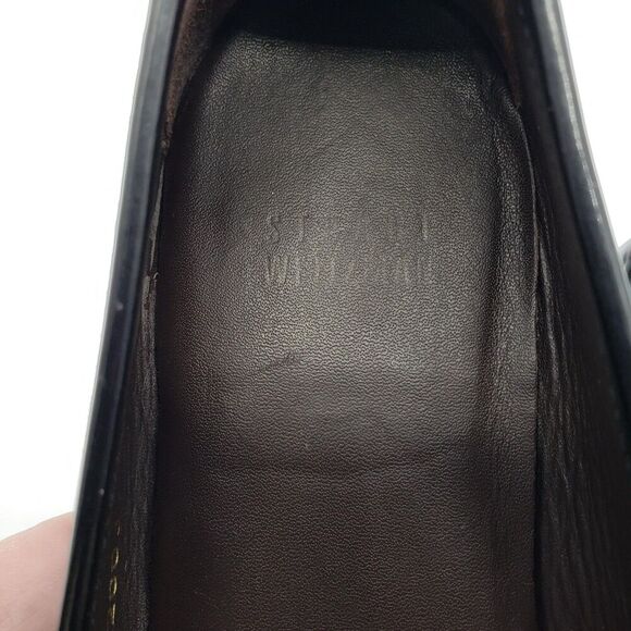 Stuart Weitzman Shoes Womens Size 8 Black Leopard Tassel Loafers Made in Spain - Picture 11 of 12